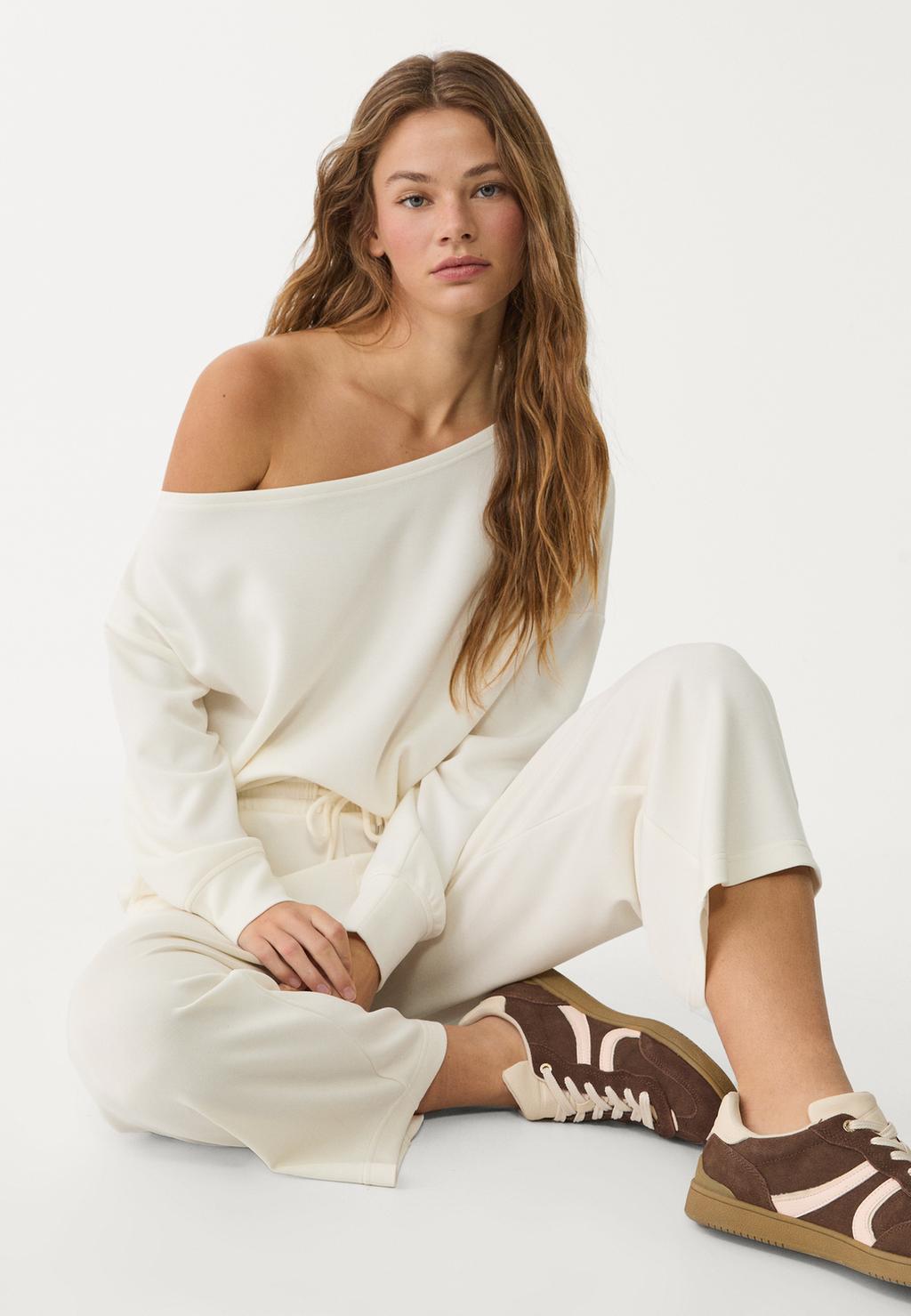 Pantalón culotte fluido tacto suave