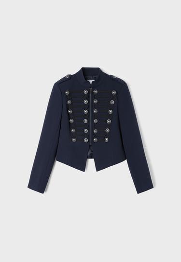 Metal button blazer — Navy blue 7
