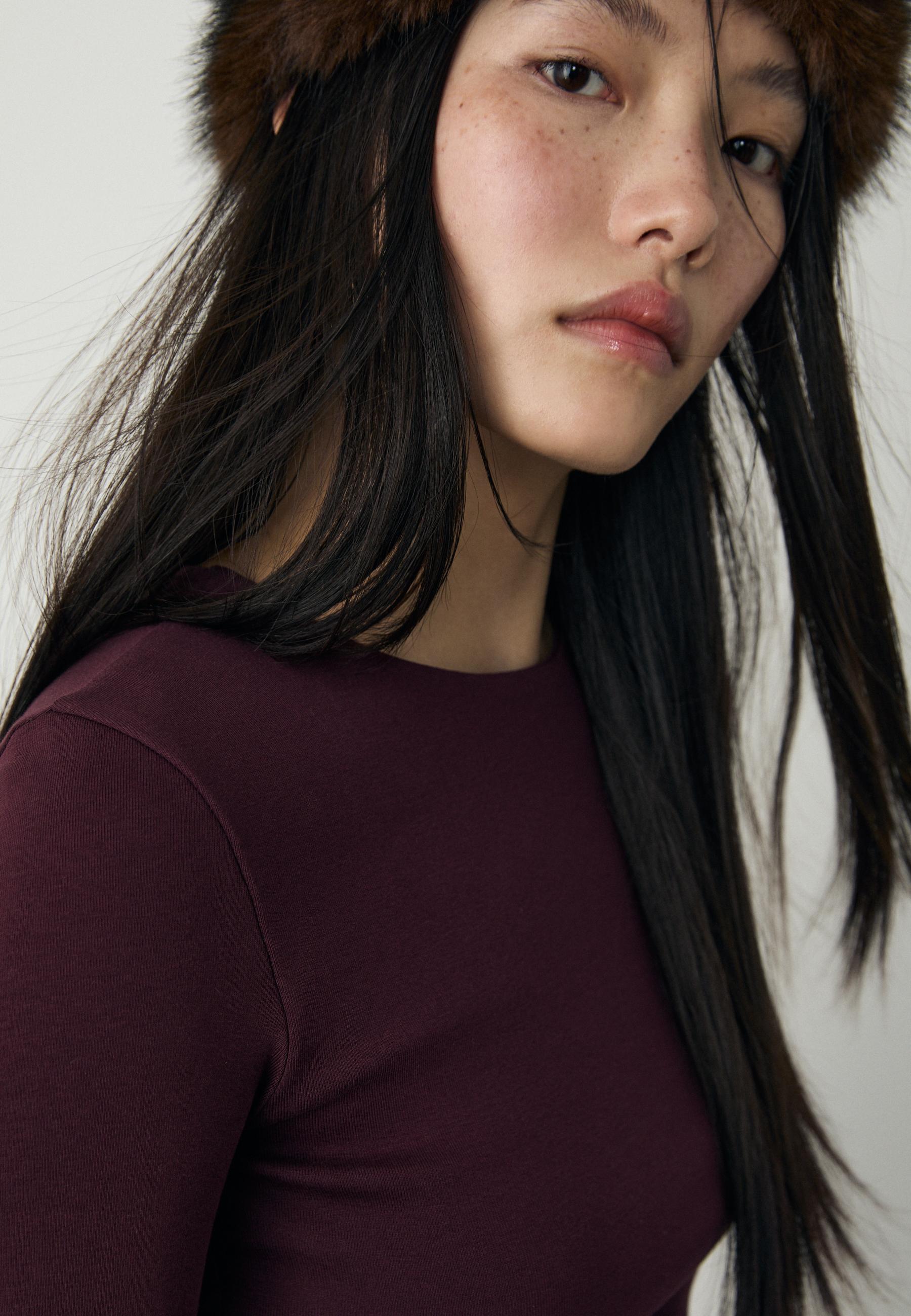 Basic long sleeve T-shirt — AUBERGINE