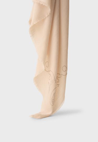 Rhinestones scarf — Ecru 5