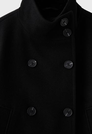 High neck wool-blend jacket — Black 9