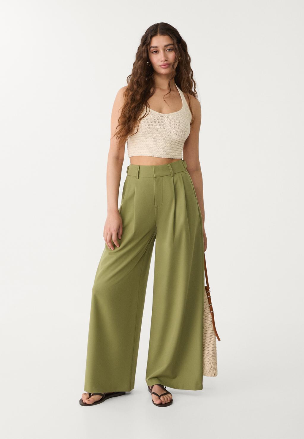 Super wide-leg adjustable trousers