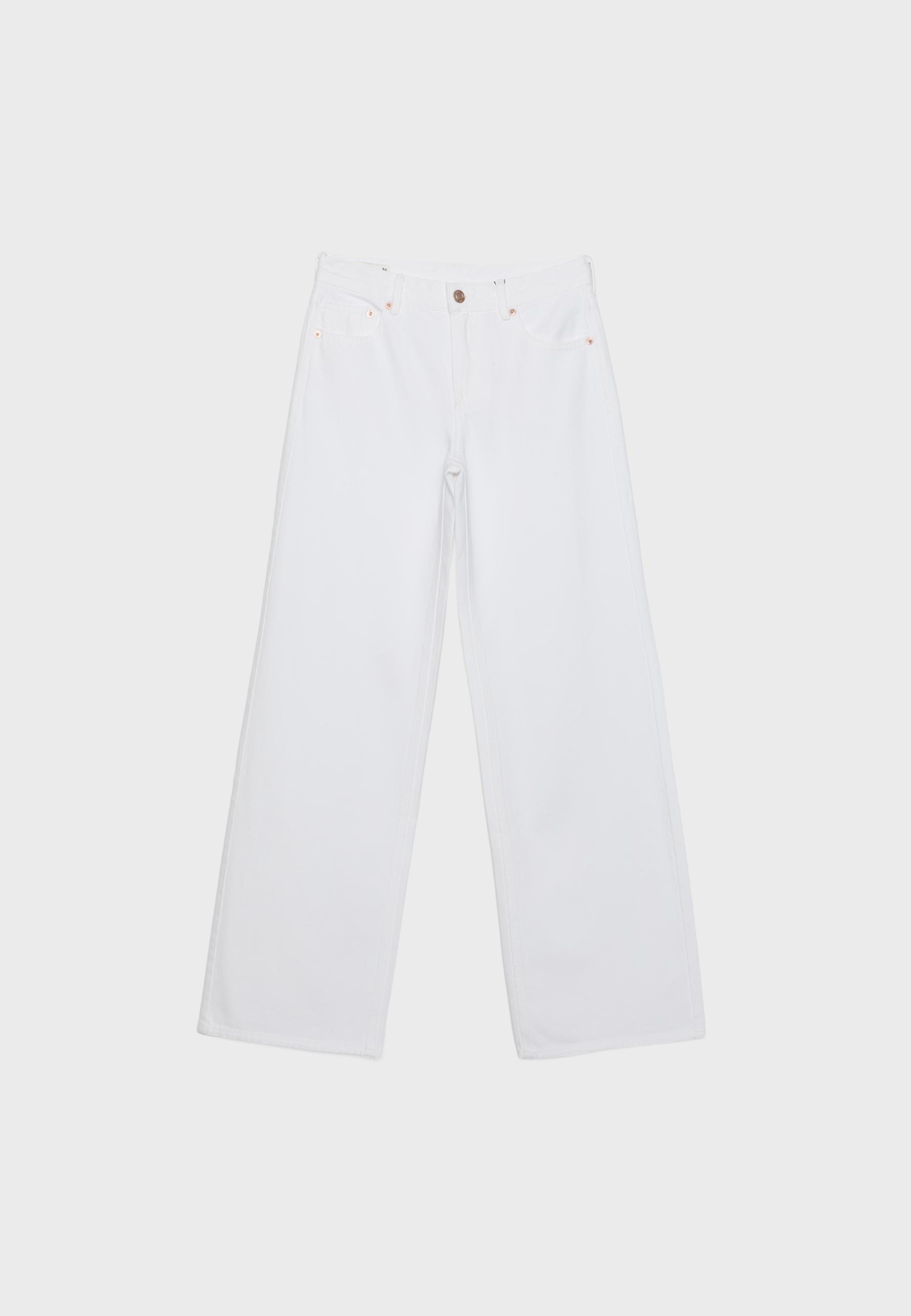D91 low-rise wide-leg twill jeans — White