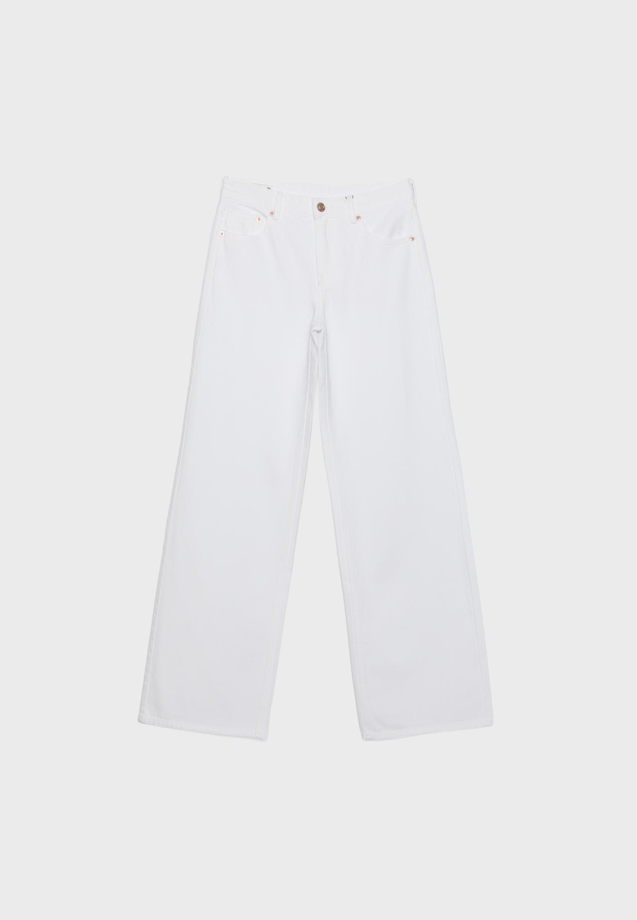 D91 low-rise wide-leg twill jeans — White