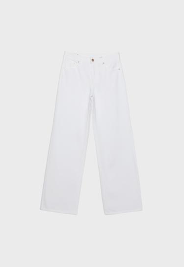 D91 low-rise wide-leg twill jeans — White 7