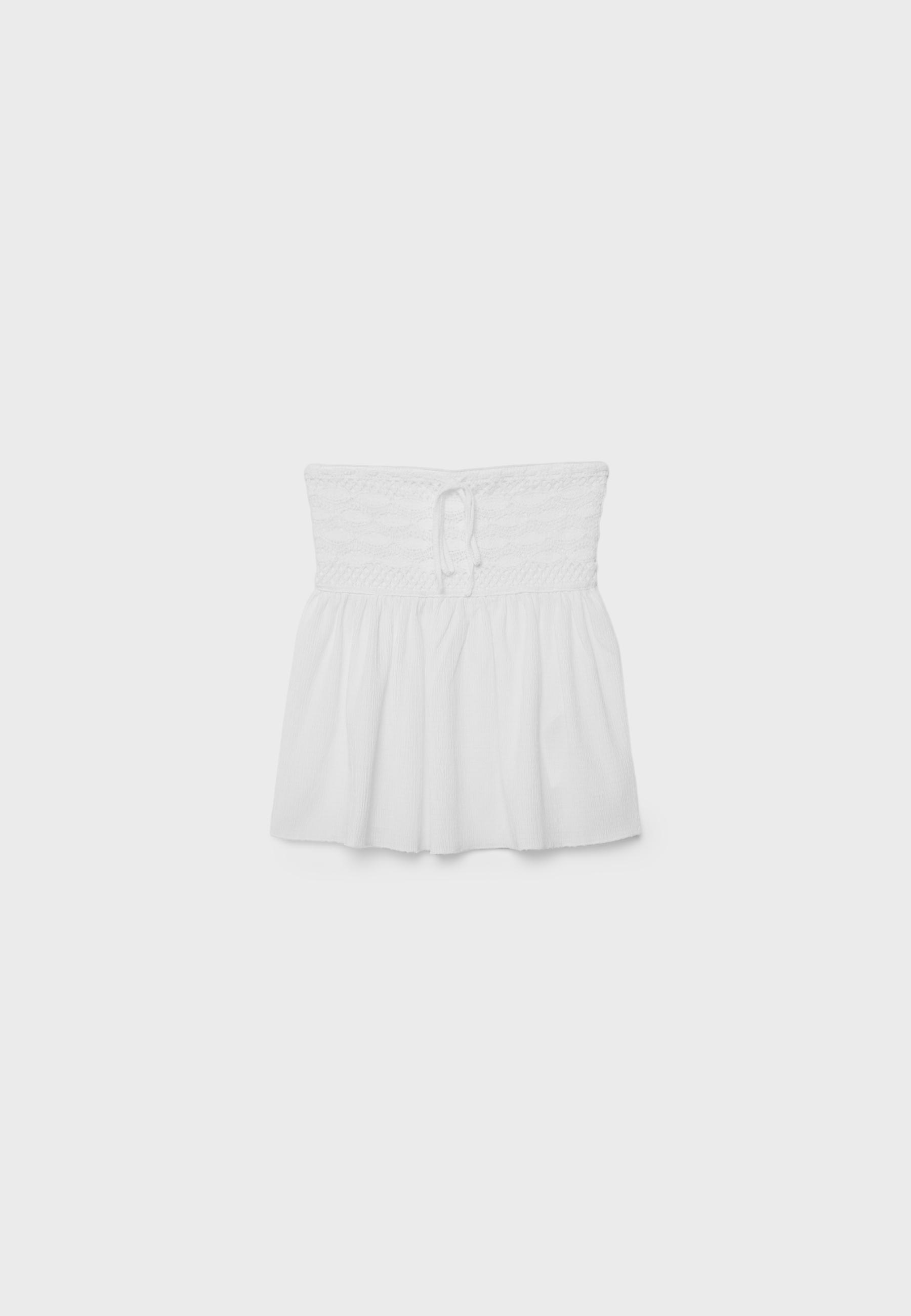 Crochet bandeau top — White