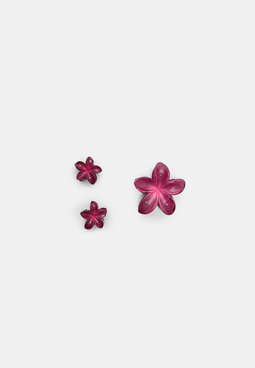 Set 3 pinzas de pelo flor