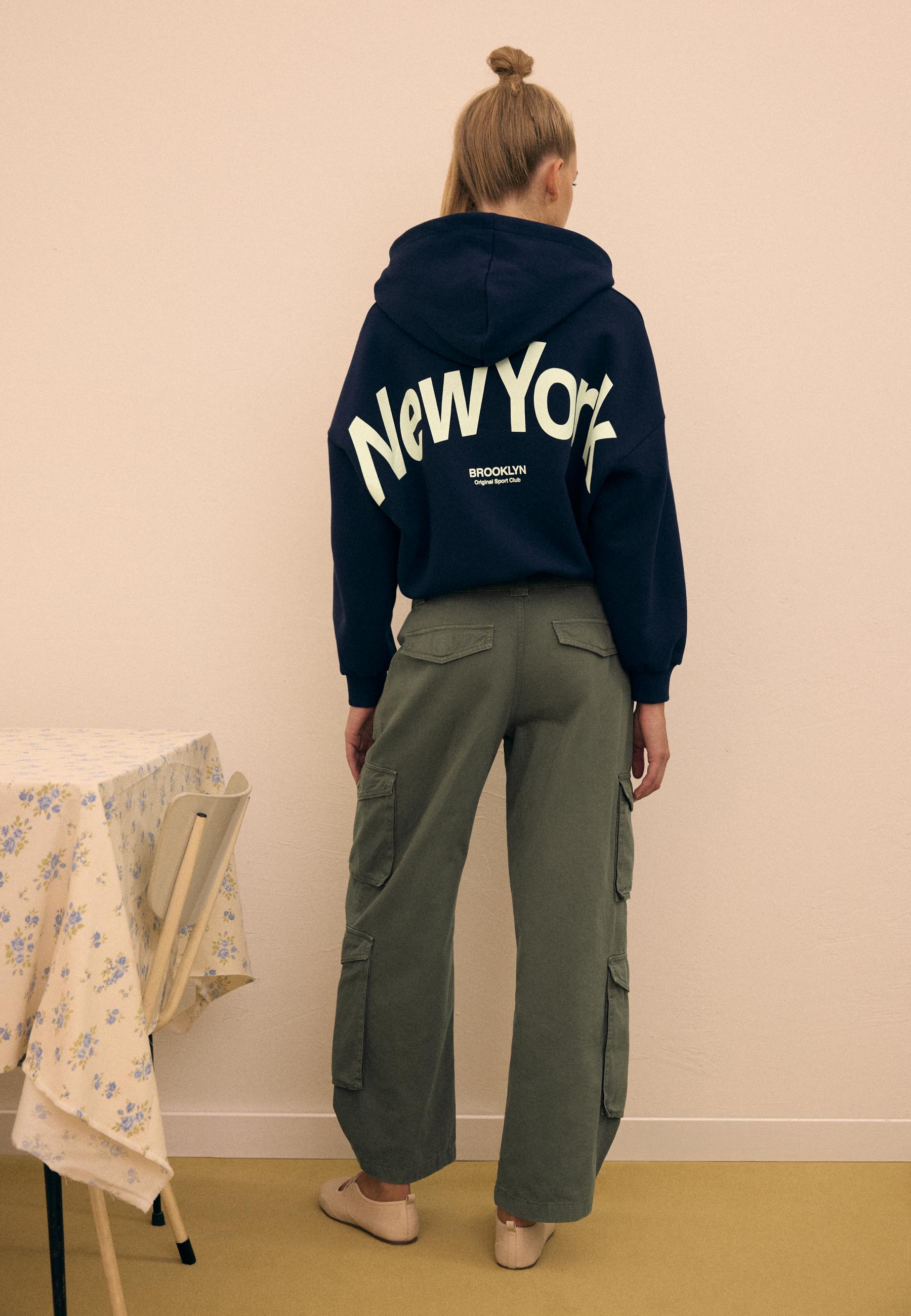 Stradivarius Straight fit kargo pantolon görsel 8