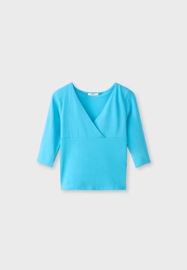 Under-bust seam T-shirt — Turquoise 7