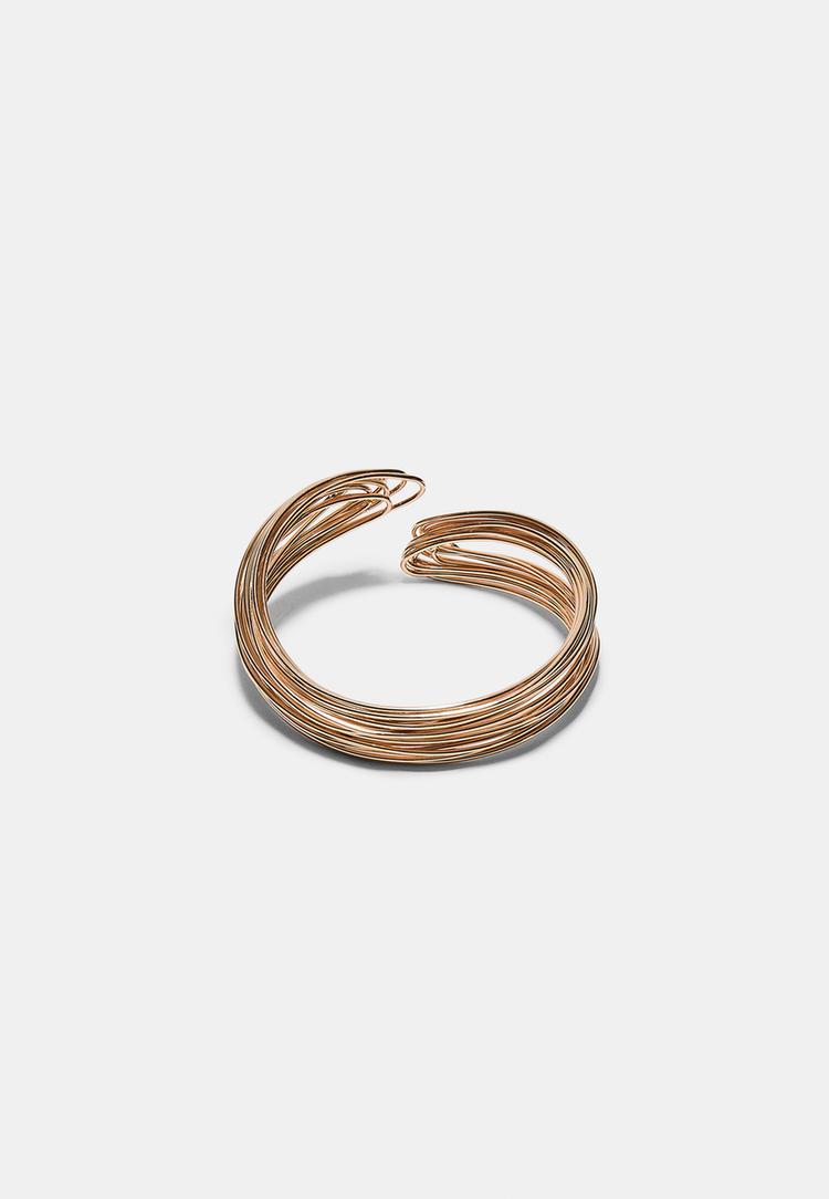 Stradivarius Άκαμπτο Βραχιόλι Από Μεταλλιζέ Νήμα Χρυσαφί Os