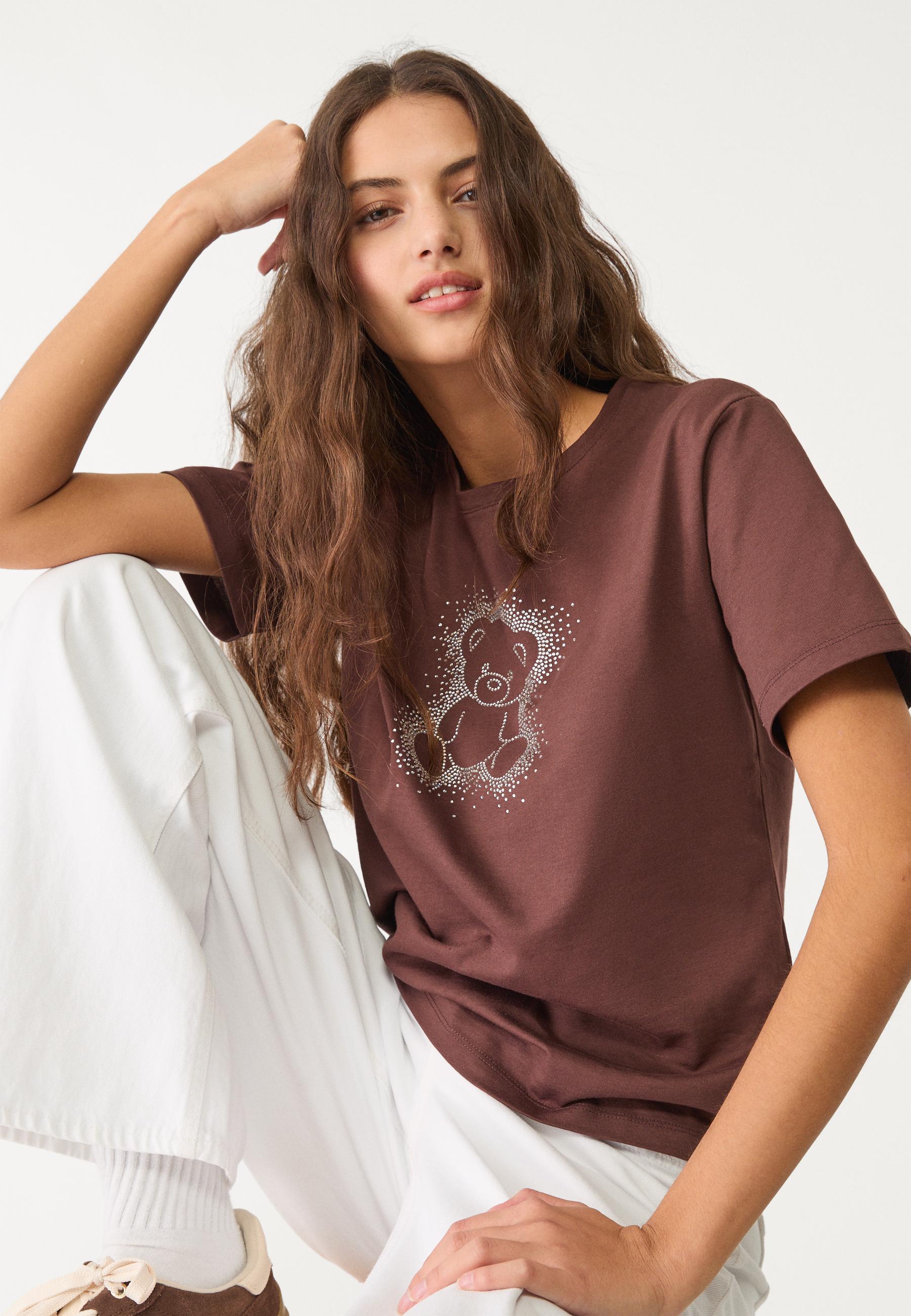 ★ MARRON EDITION★ 25 Summer Ivory Teddy Bear TShirt 25 Su Sparkly bear T-shirt - Women's fashion | Stradivarius Worldwide