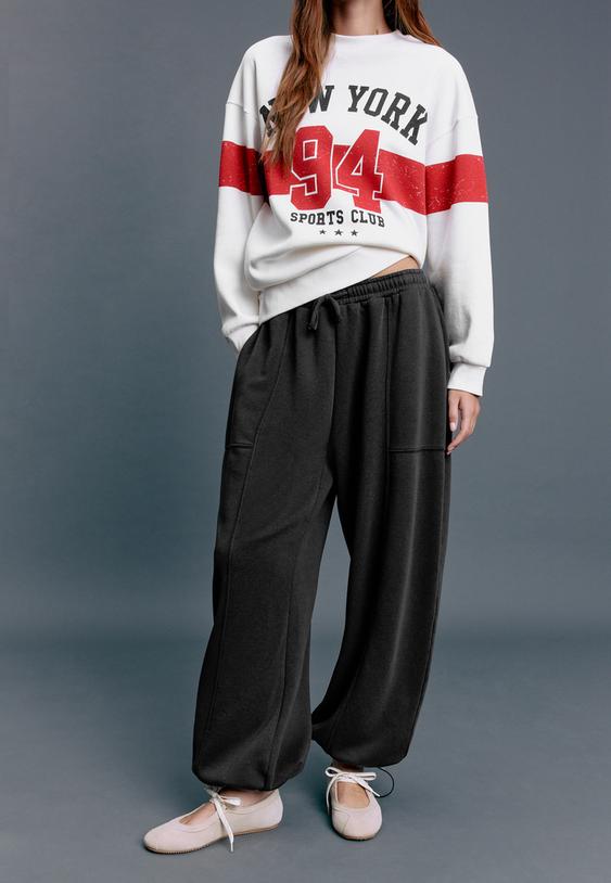 stoper detaylı sardonlu barrel jogger pantolon