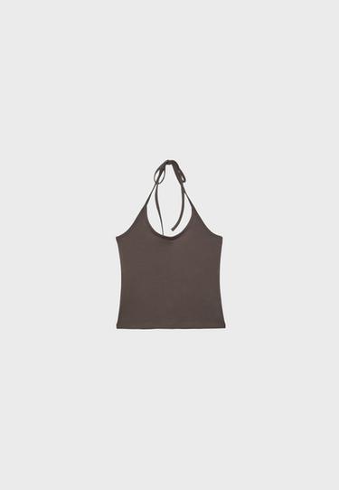 Knit halter top — Brown 6