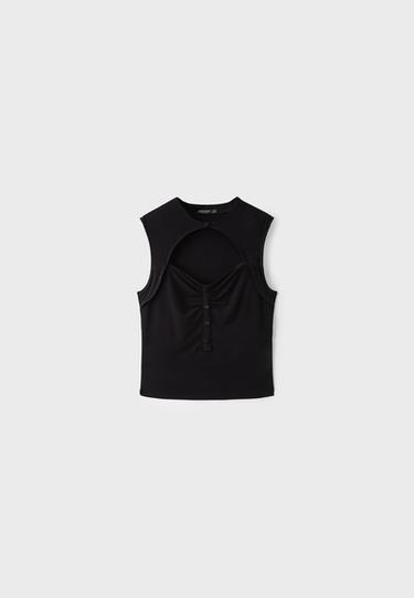 Fitted ruched top — Black 7