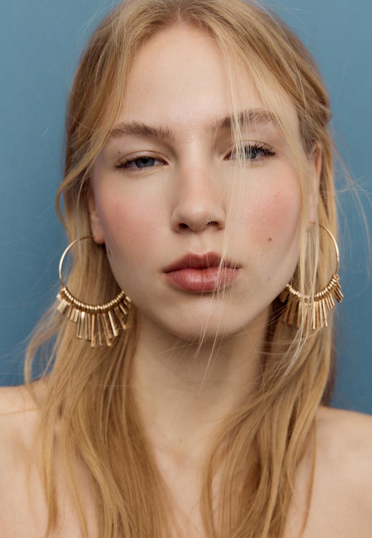 pendiente aro cascada