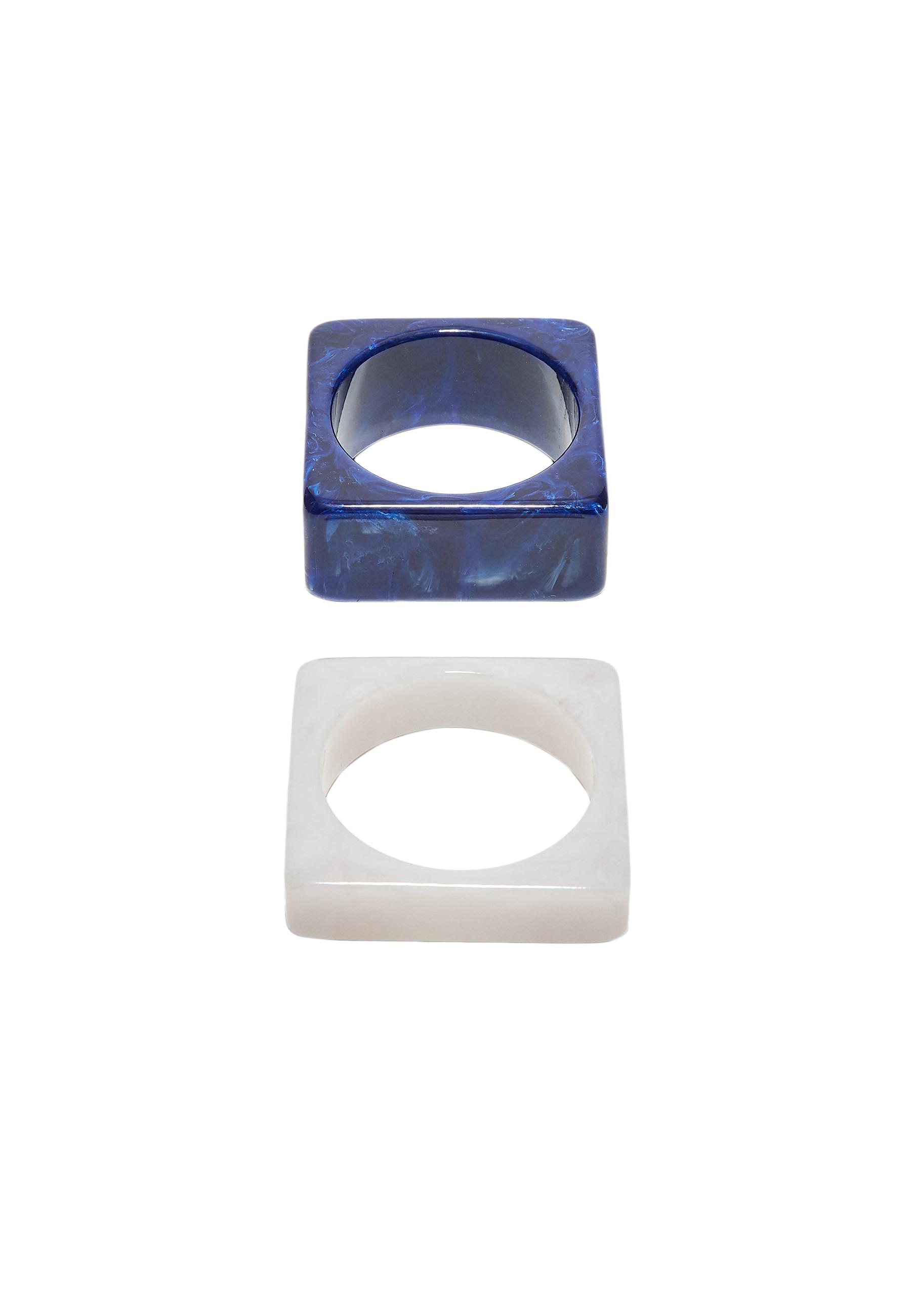Set of 2 square bracelets — Blue
