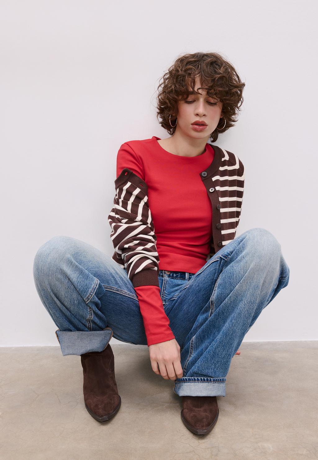 Основна тениска с дълъг ръкав