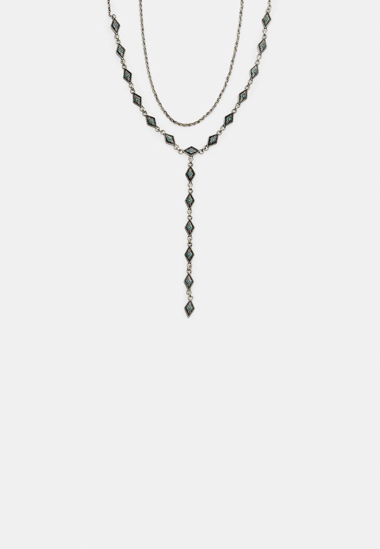 set 2 collares lariat