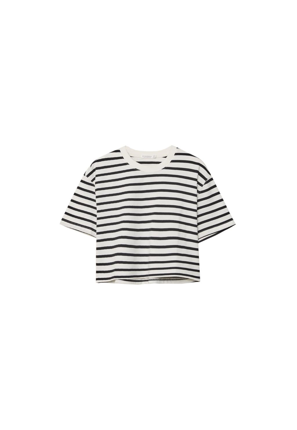 Heavy cotton striped crop top