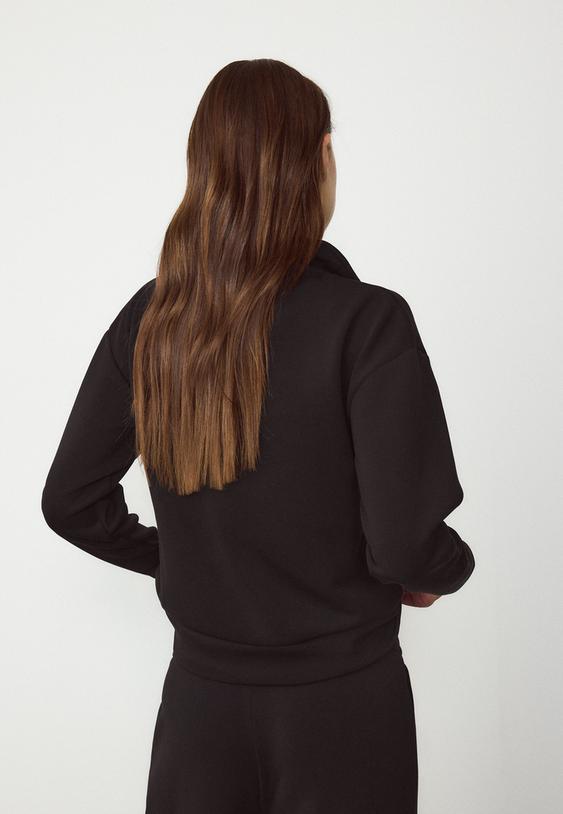 yumusak dokulu fermuarl sweatshirt