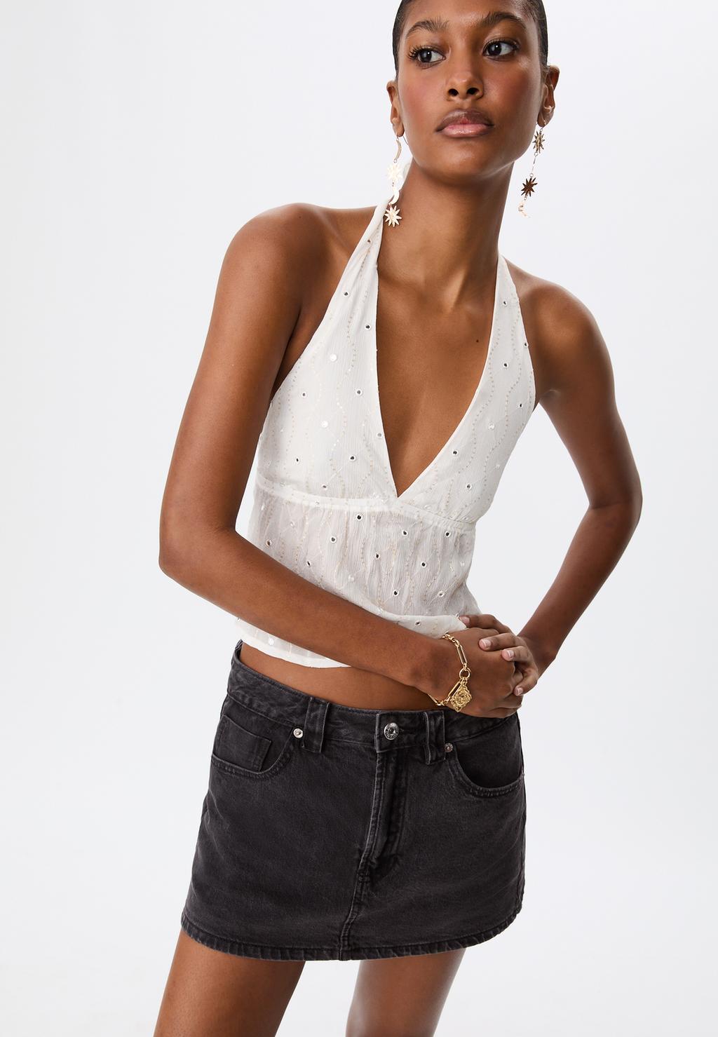 D62 Falda pantalón denim