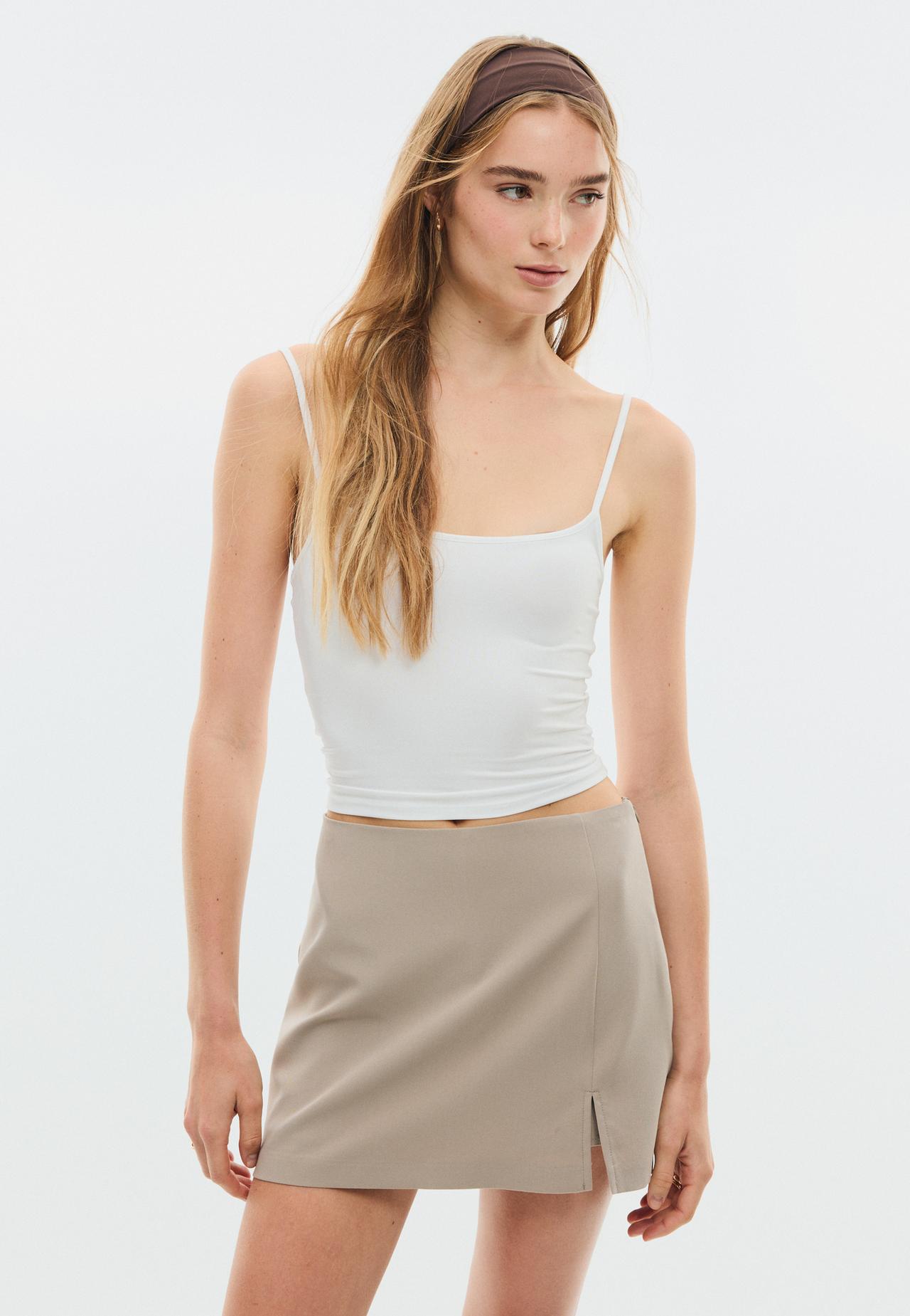Side split skort — Brown