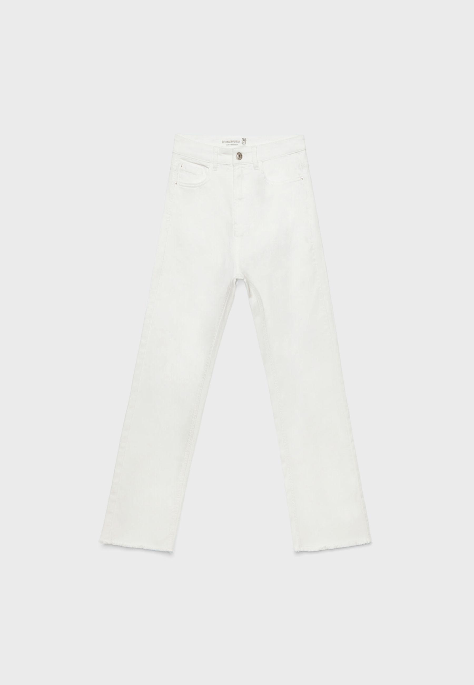 D78 cropped flared jeans — White