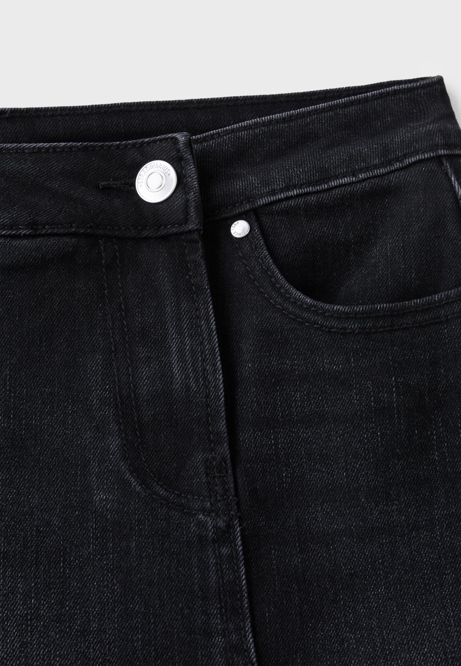 Mini crossover skort — BLACK DENIM WASH