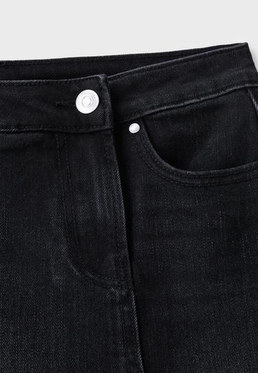 Crossover mini skort — BLACK DENIM WASH 9