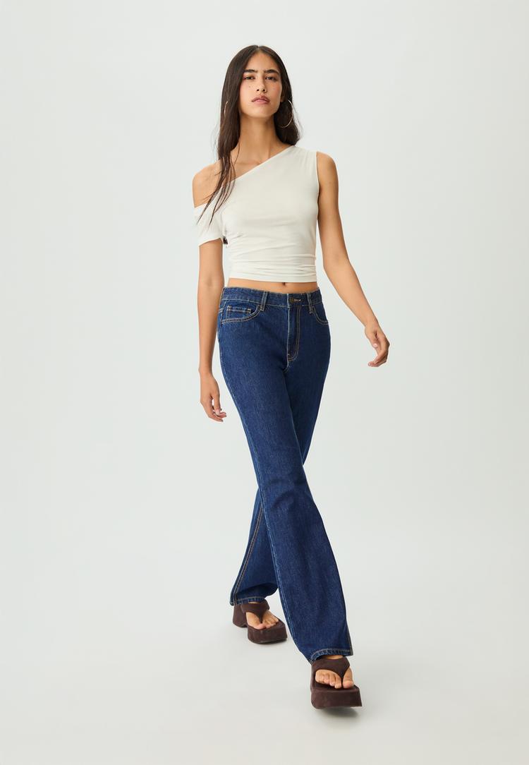 jeans straight high waist comfort