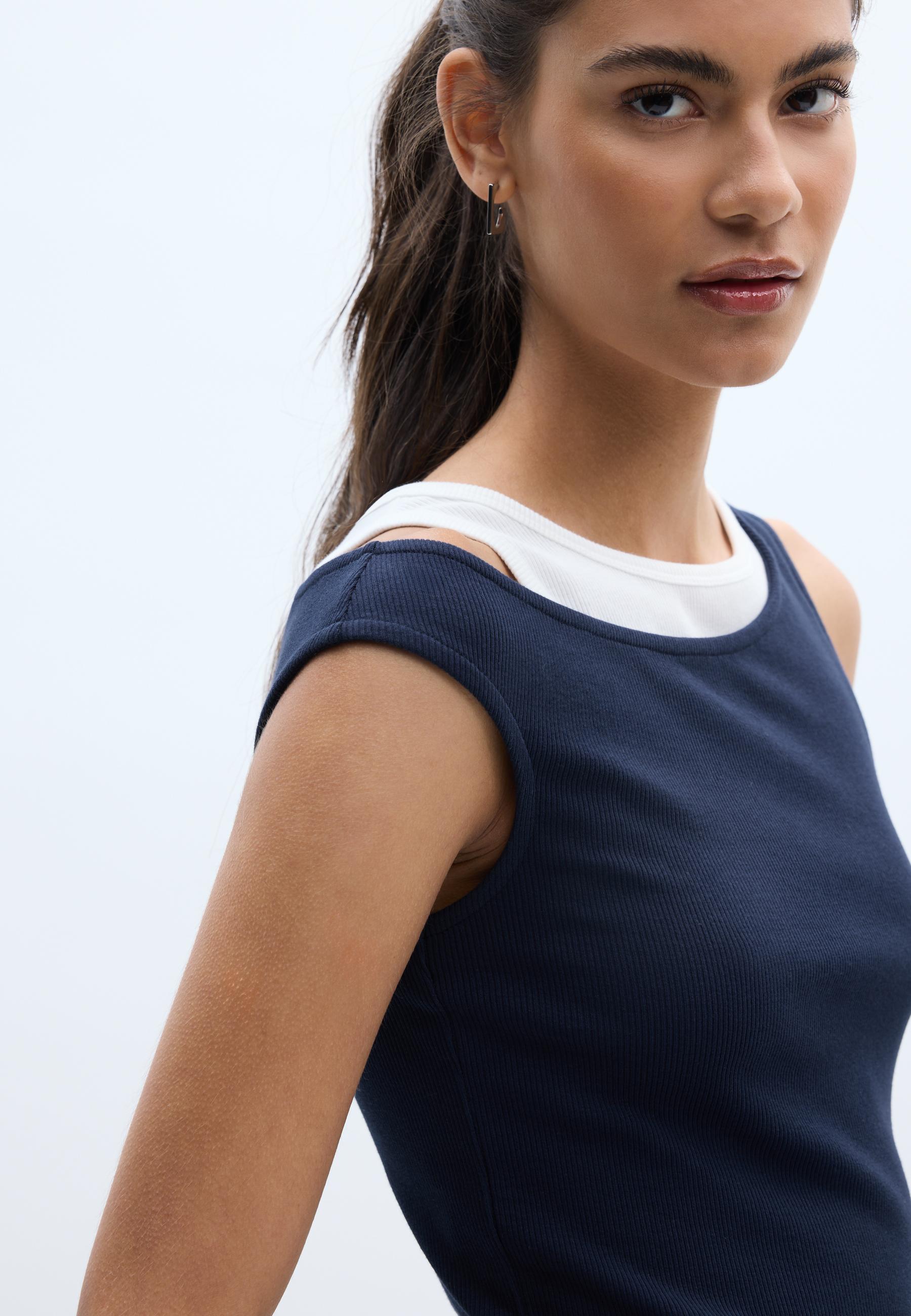 Double layer T-shirt — Navy blue