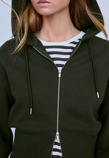 Zip-up sweatshirt with hood — Green 6