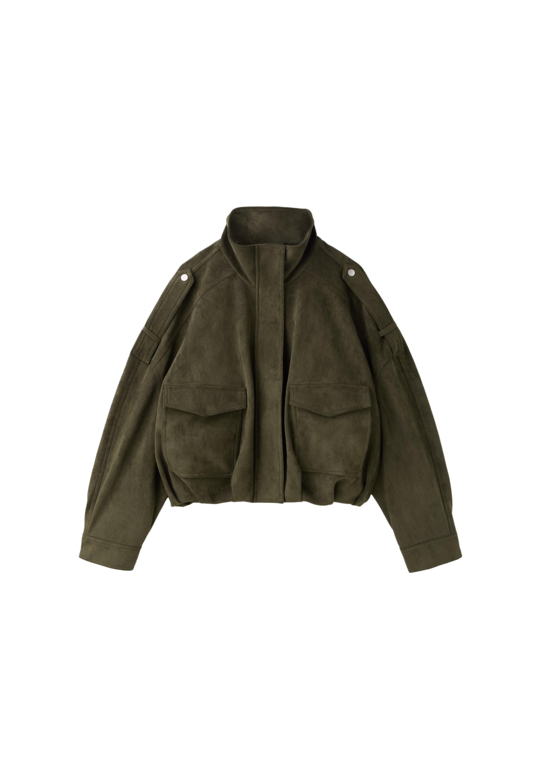 Oversize faux suede jacket — Khaki