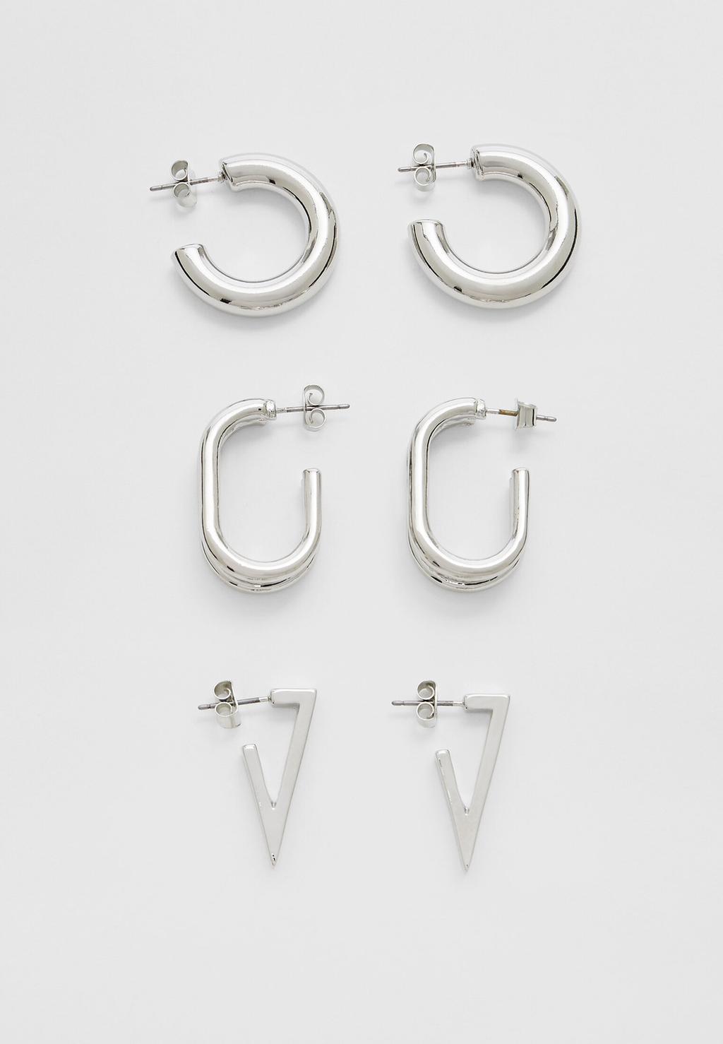 Pack 3 paires de boucles d’oreilles anneaux