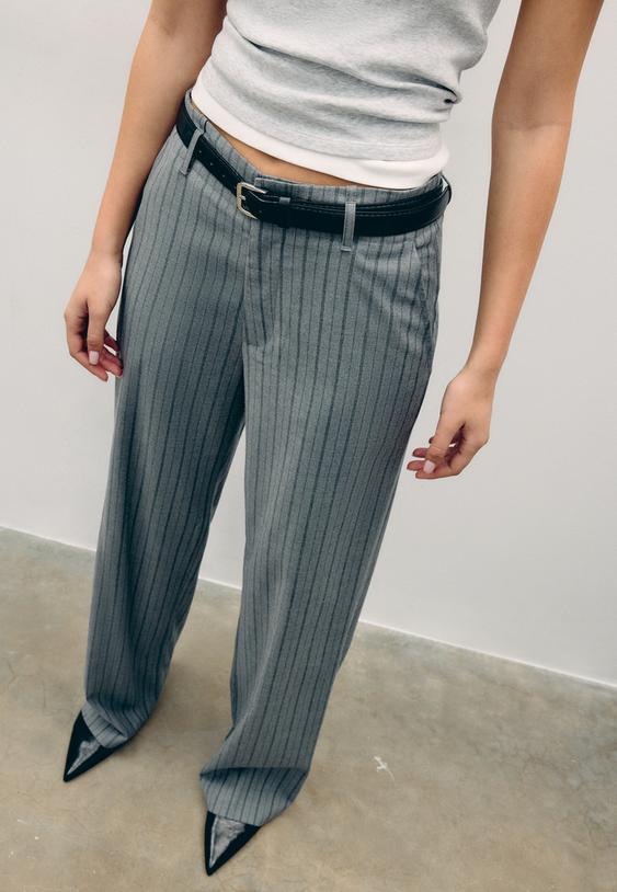 pantalon fluido recto vestir cinturon