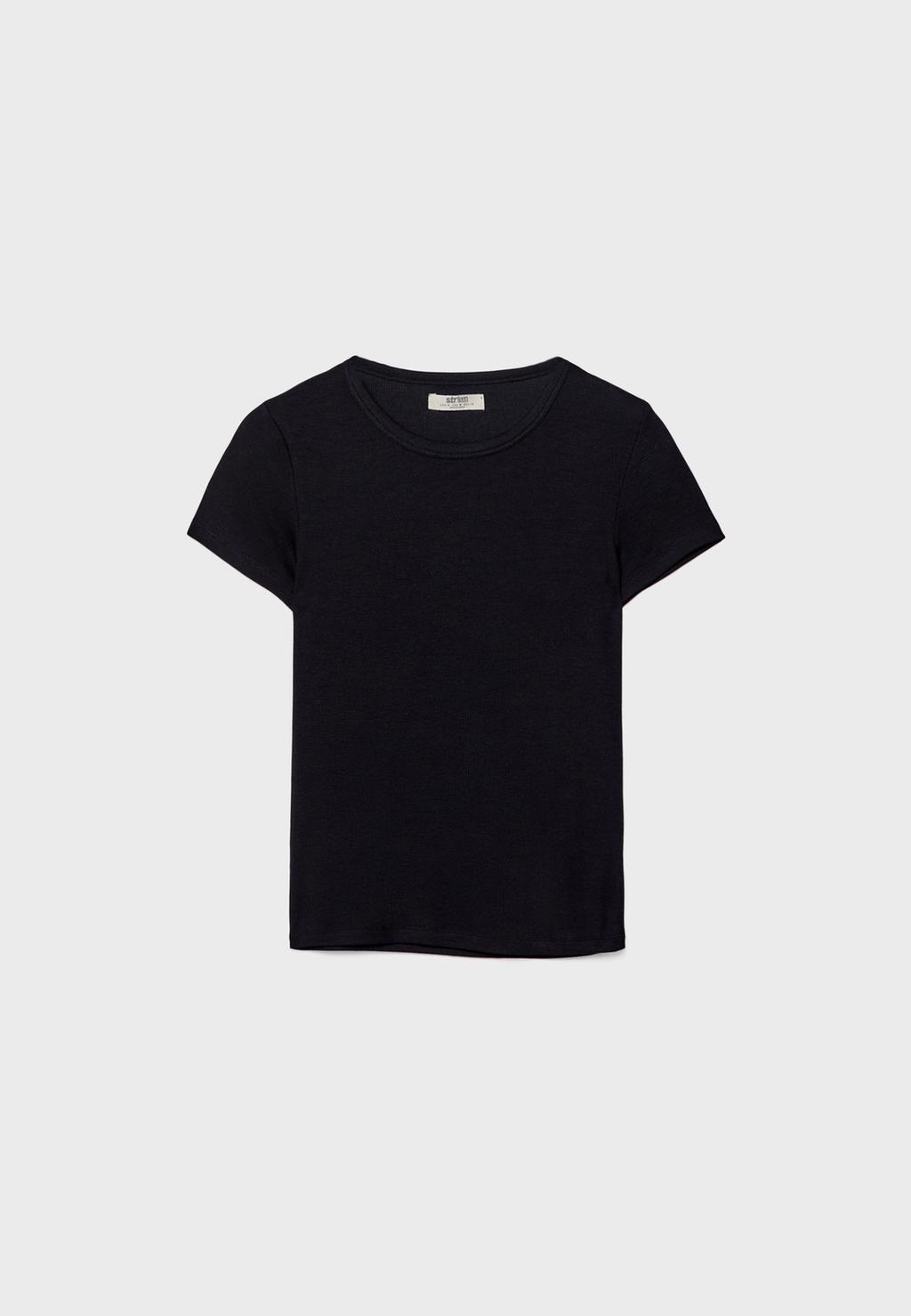 Camiseta manga corta canalé
