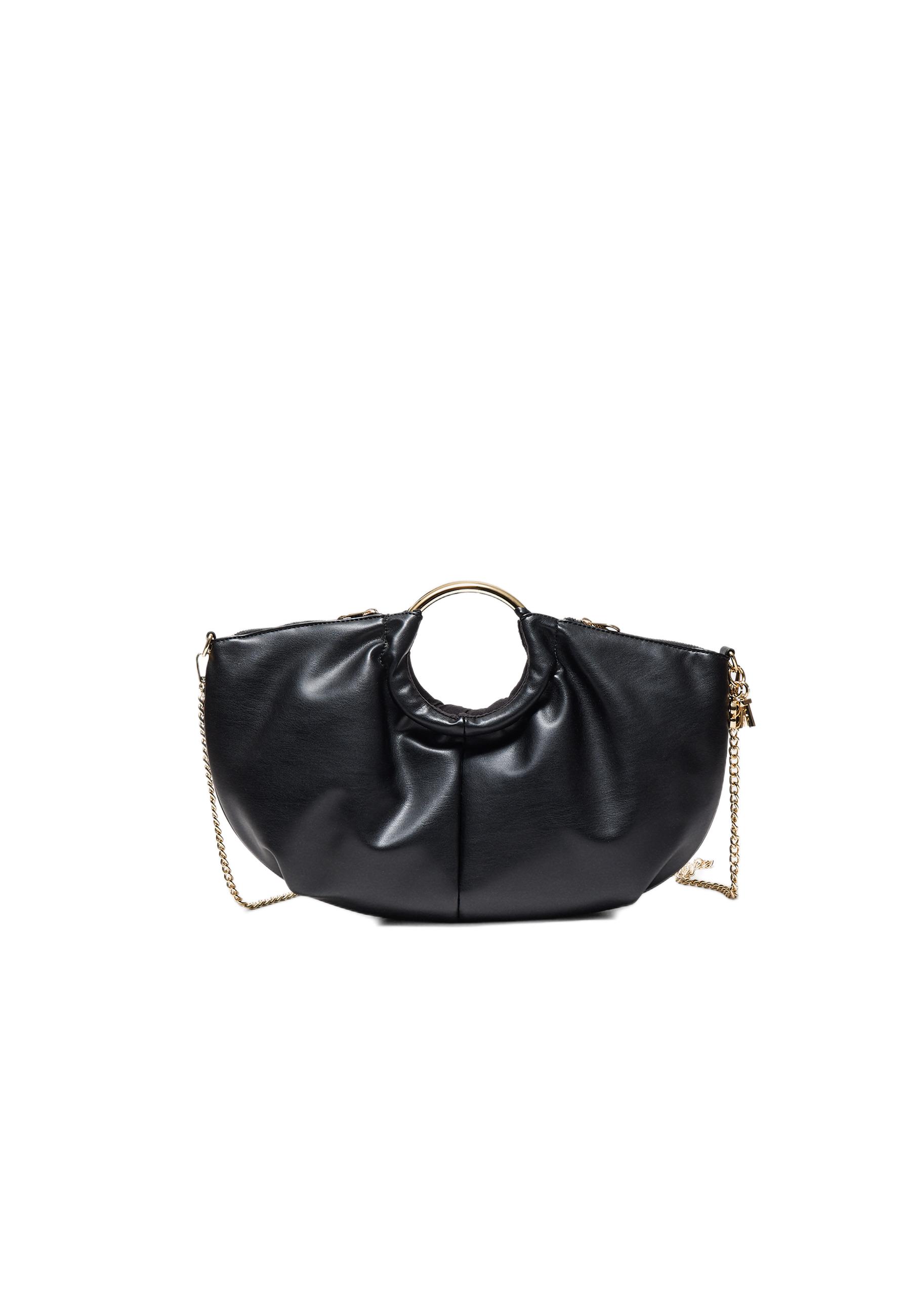 Crossbody bag with metal handle — Black