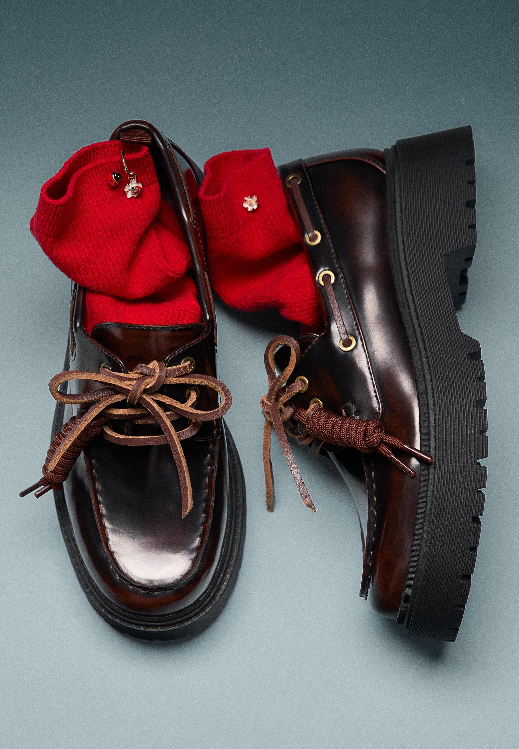 Platform boat shoes — BROWN