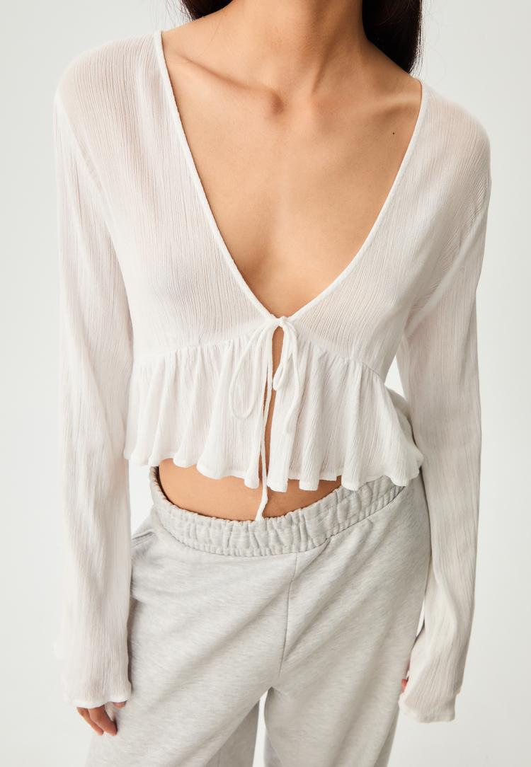 camisa lazada volantes