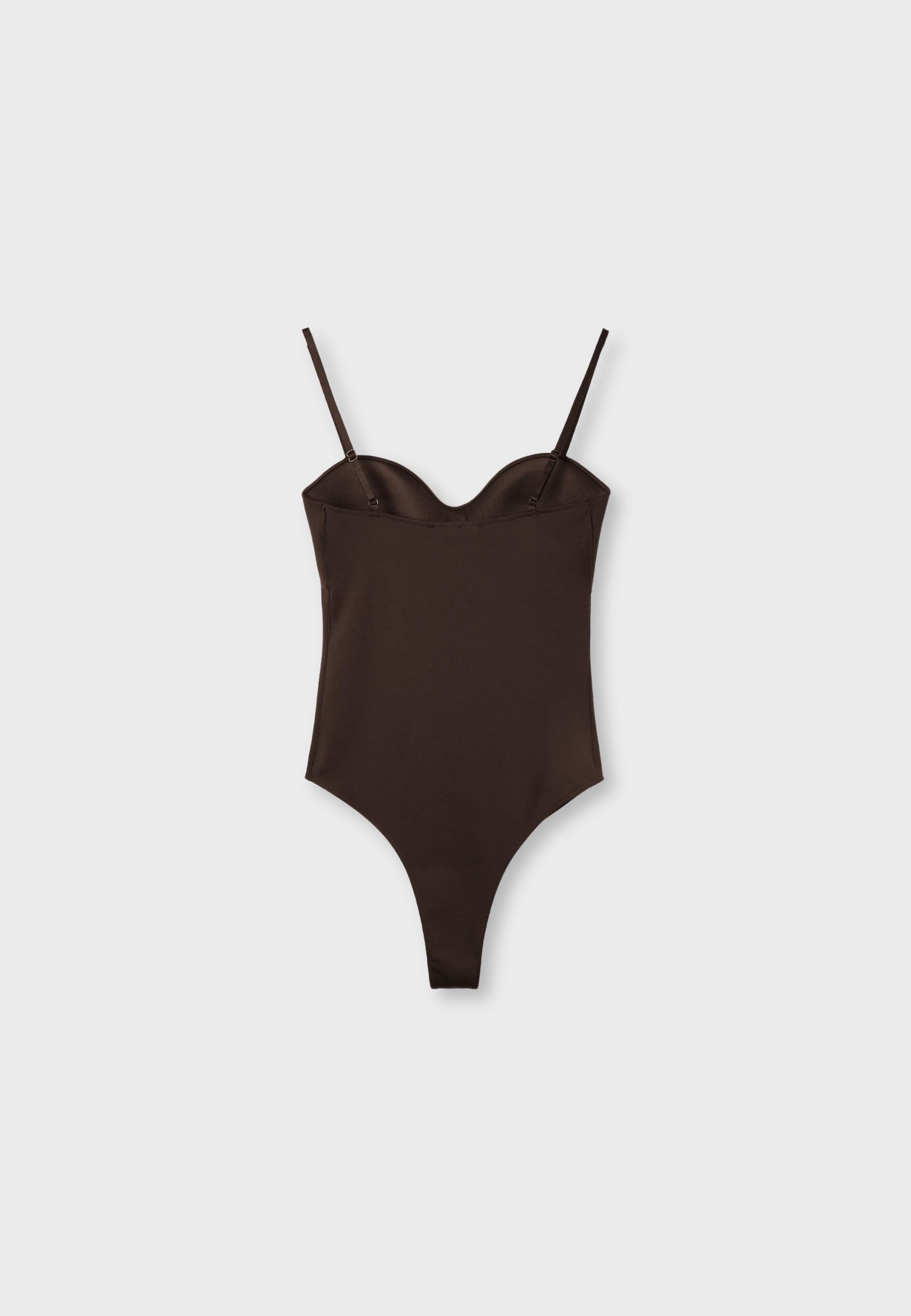 Padded cup bodysuit — Brown