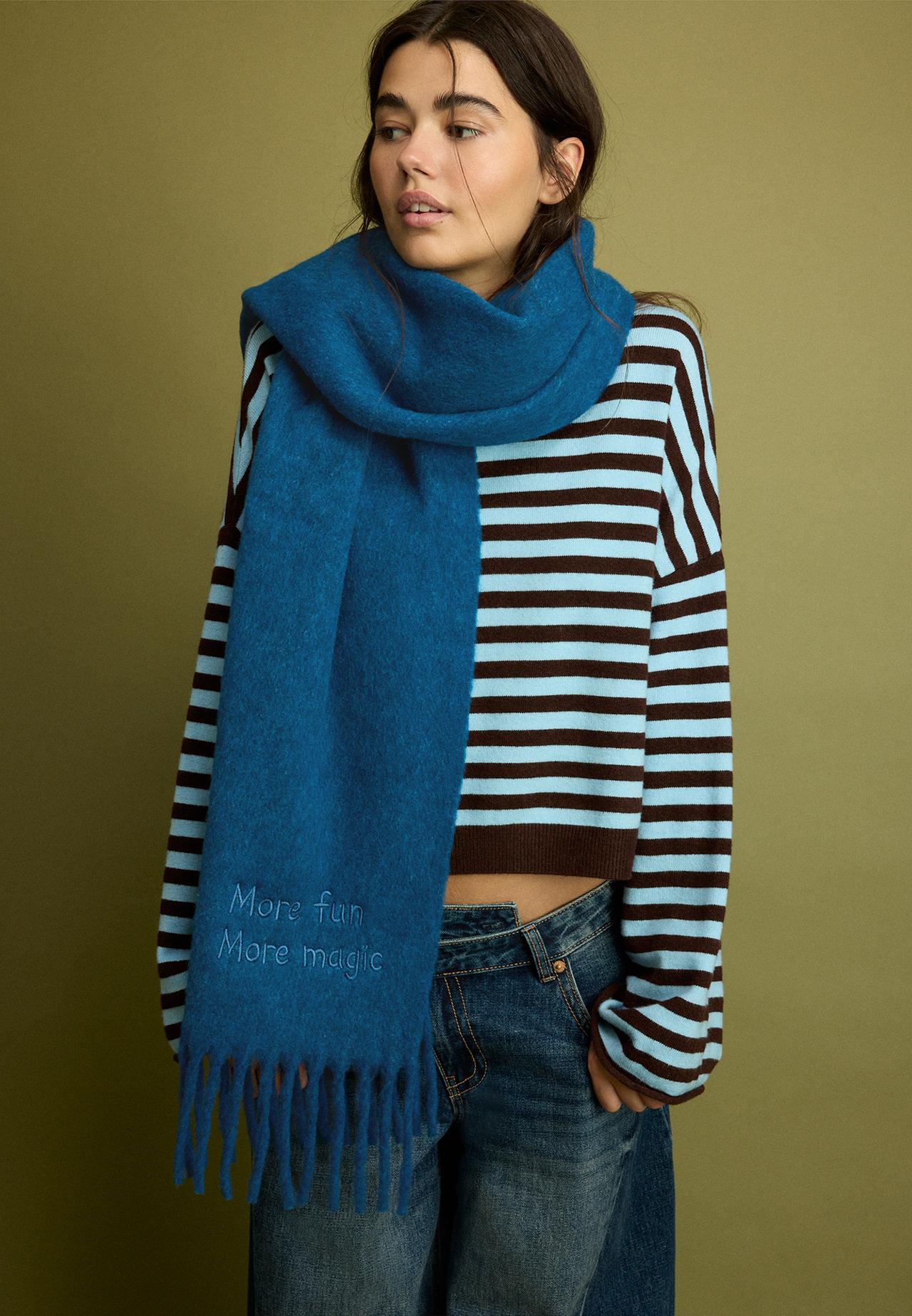 Slogan scarf — Teal