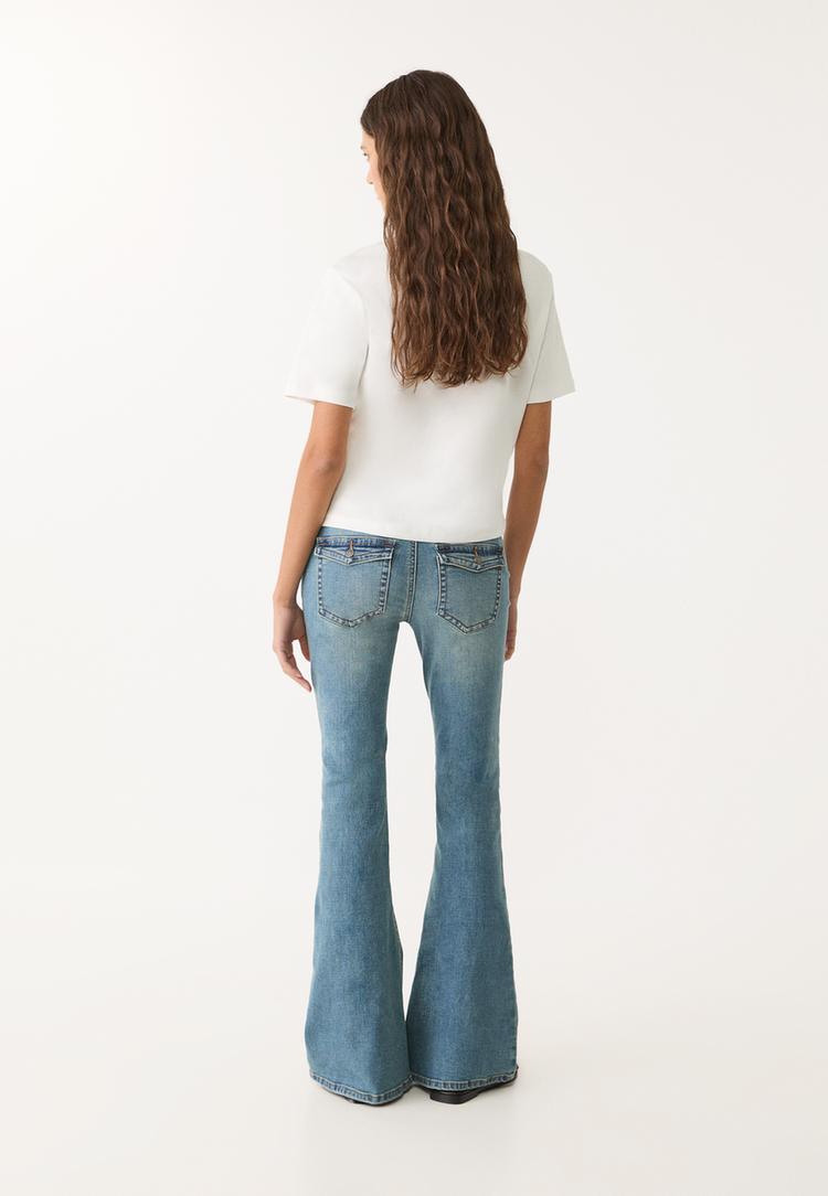 d04 jeans flare low waist
