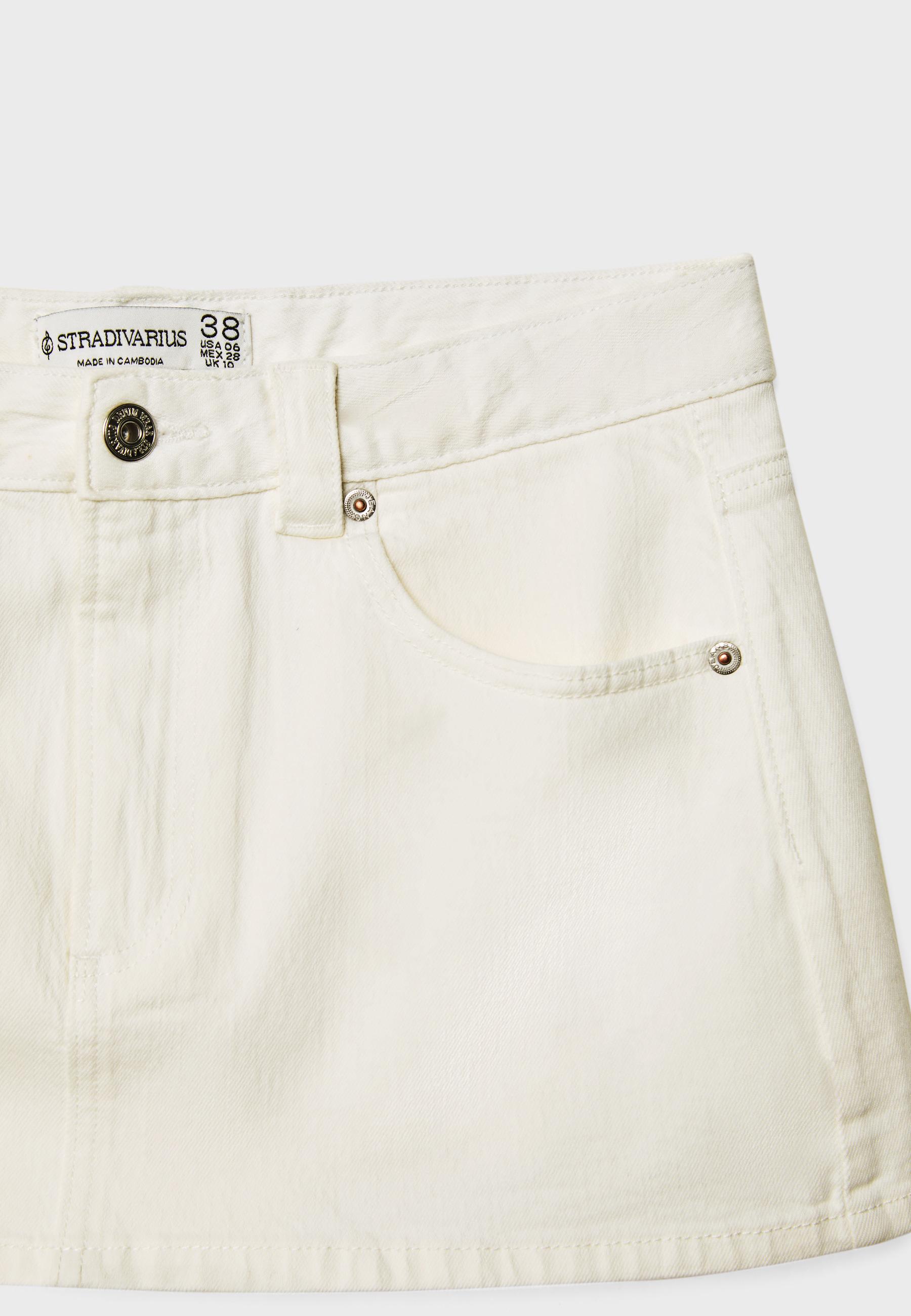 D62 denim skort — White
