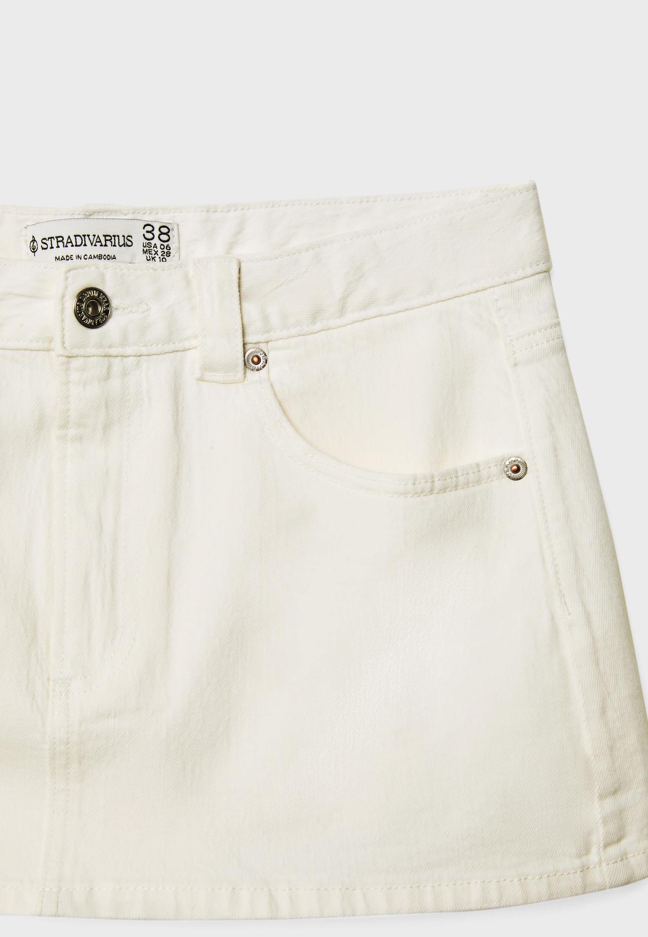 D62 denim skort — White