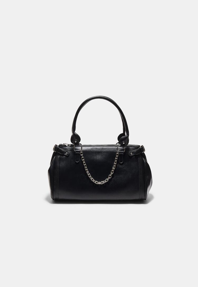 borsa a spalla in finta pelle con catena