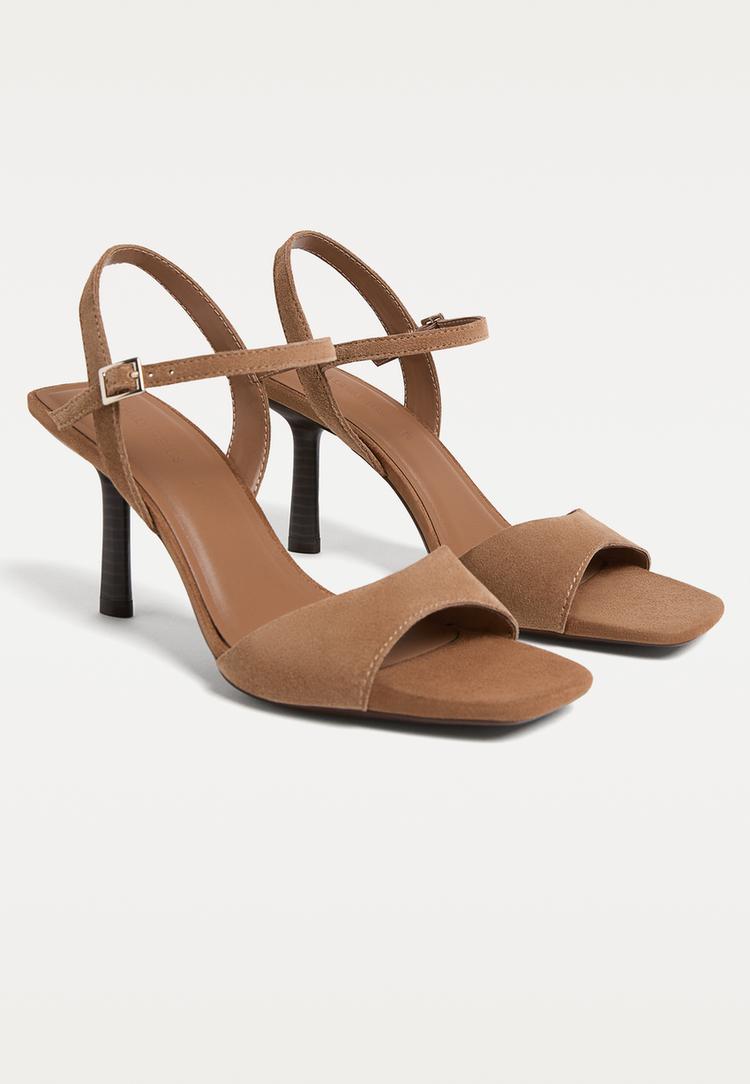 sandalias tacon piel