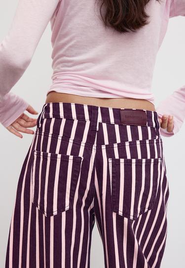Striped barrel jeans — Purple 6