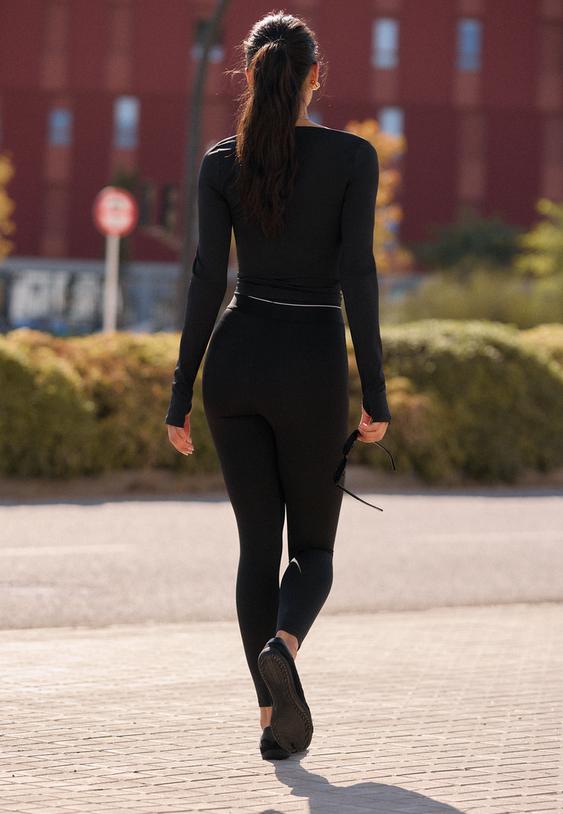 Stradivarius Basic Leggings Black M