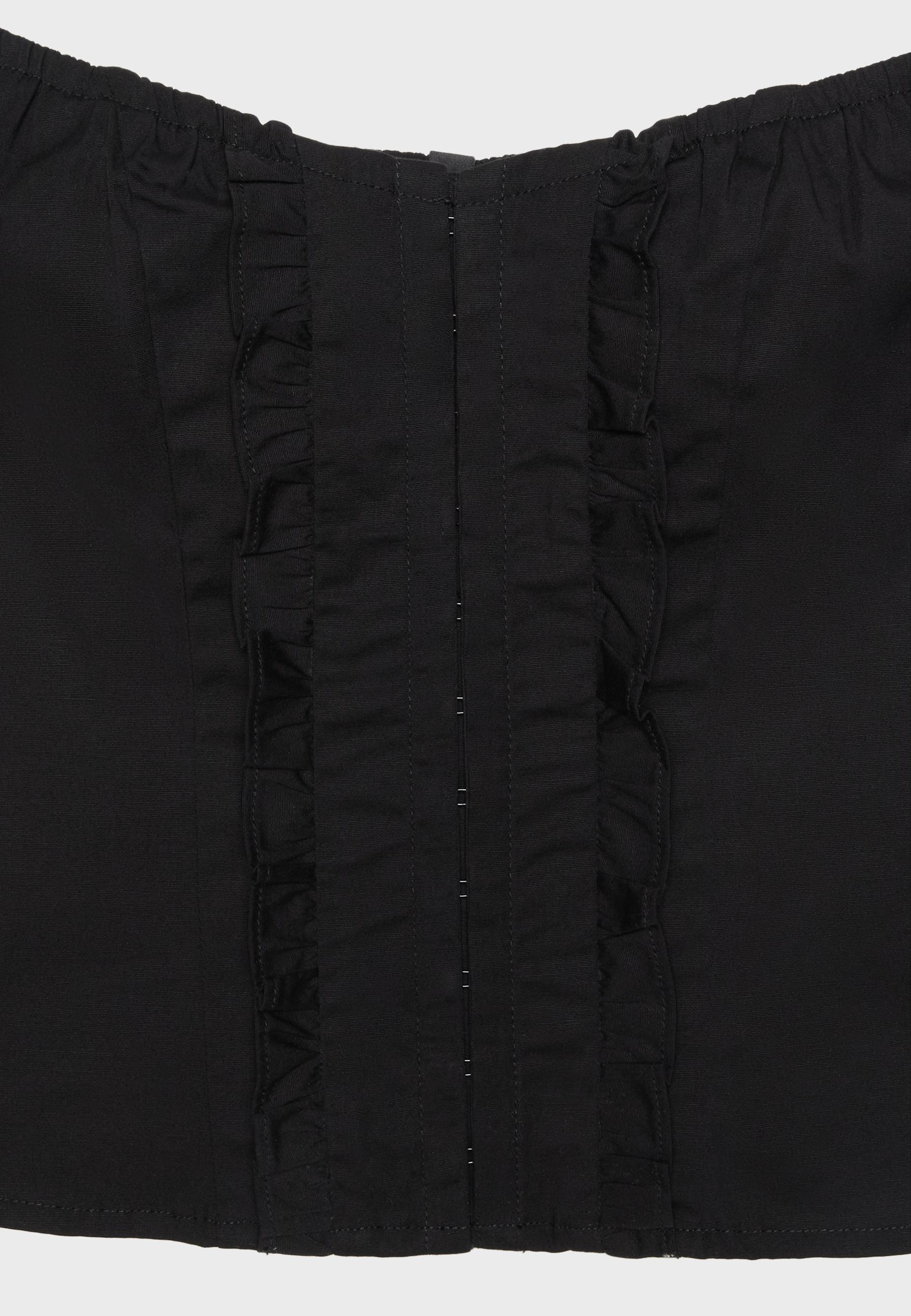 Ruffled corset top — Black