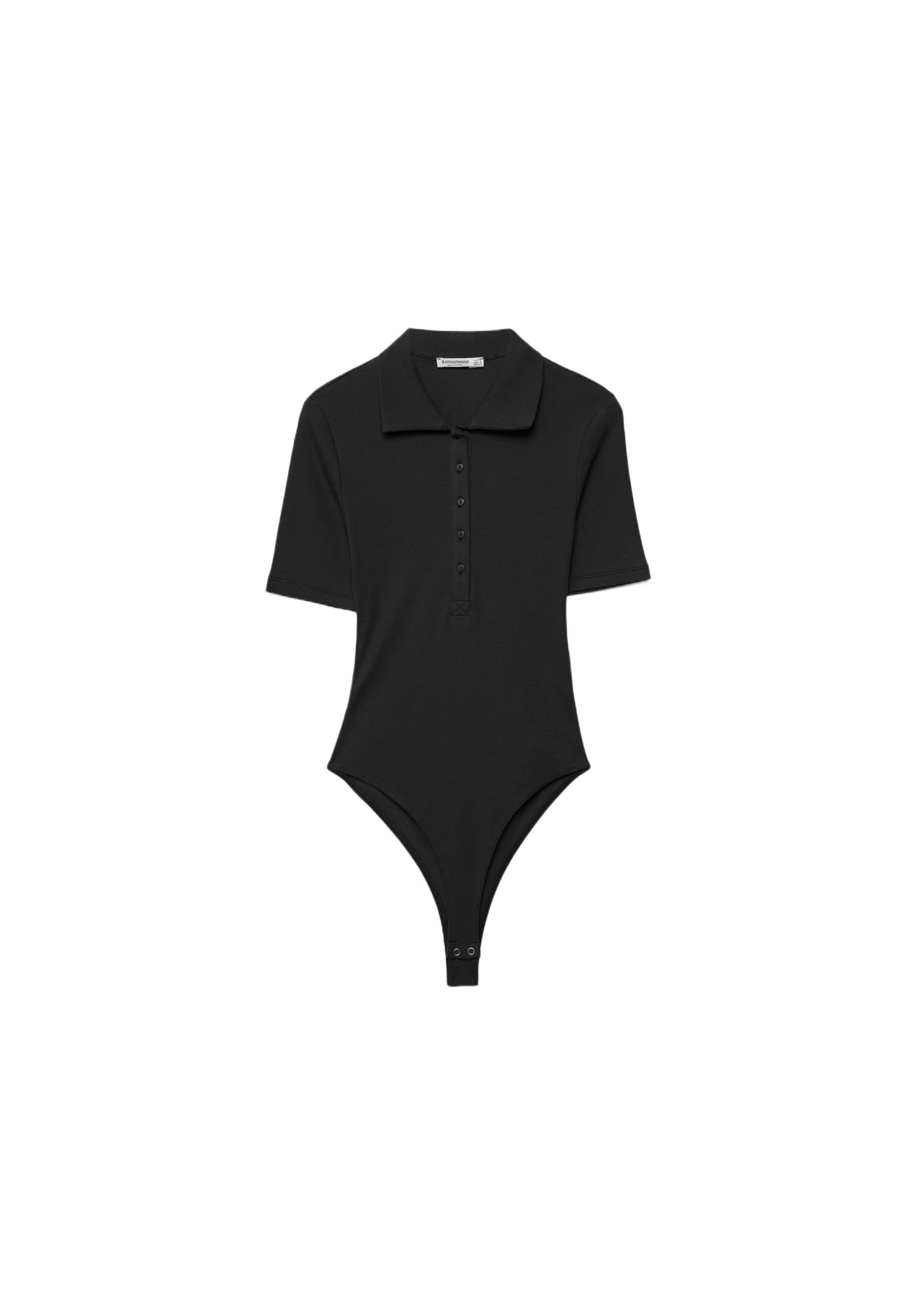 Polo bodysuit — Black
